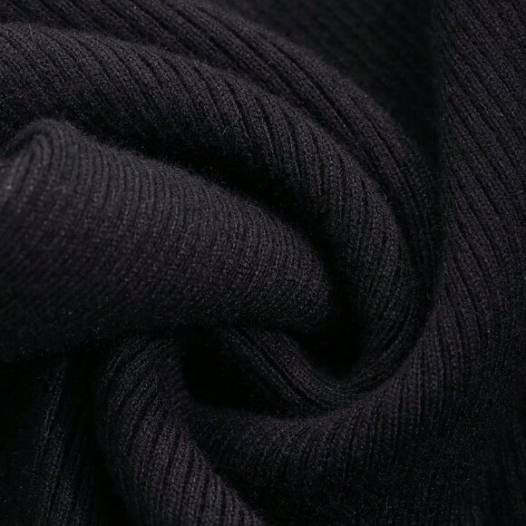 Black Casual Women's Elegant Lace Patchwork Sweater - Picture 7 of 8